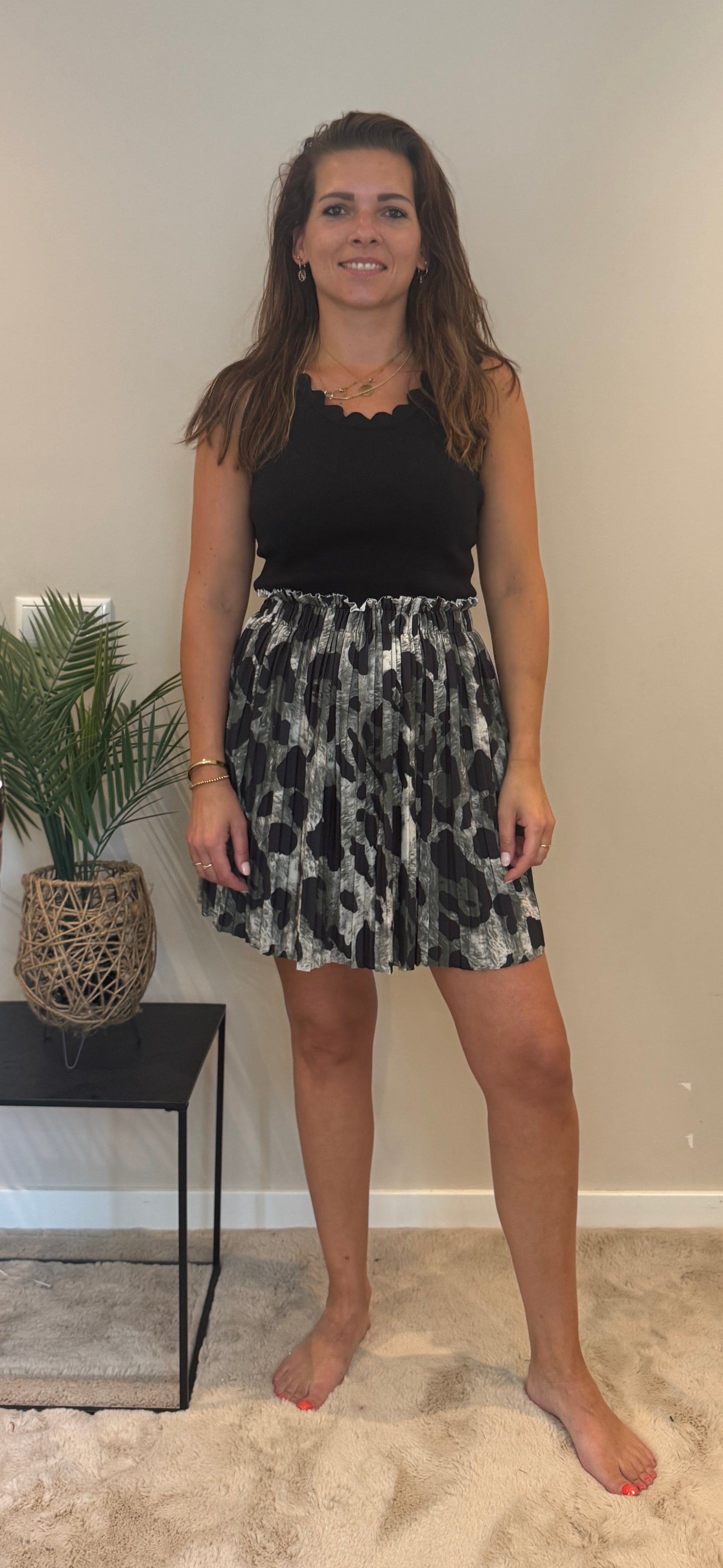 ROKJE LIV DONKERGROEN/ZWART 