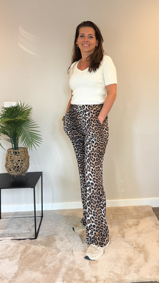 LEOPARD WIDE LEG PANTS