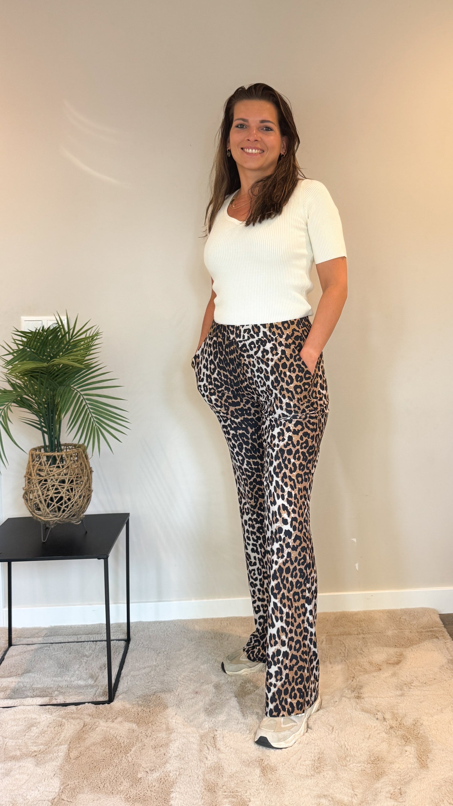 LEOPARD WIDE LEG PANTS