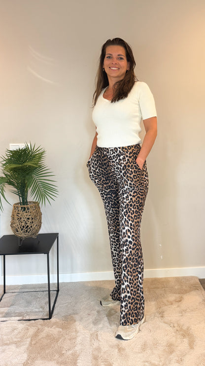 LEOPARD WIDE LEG PANTS