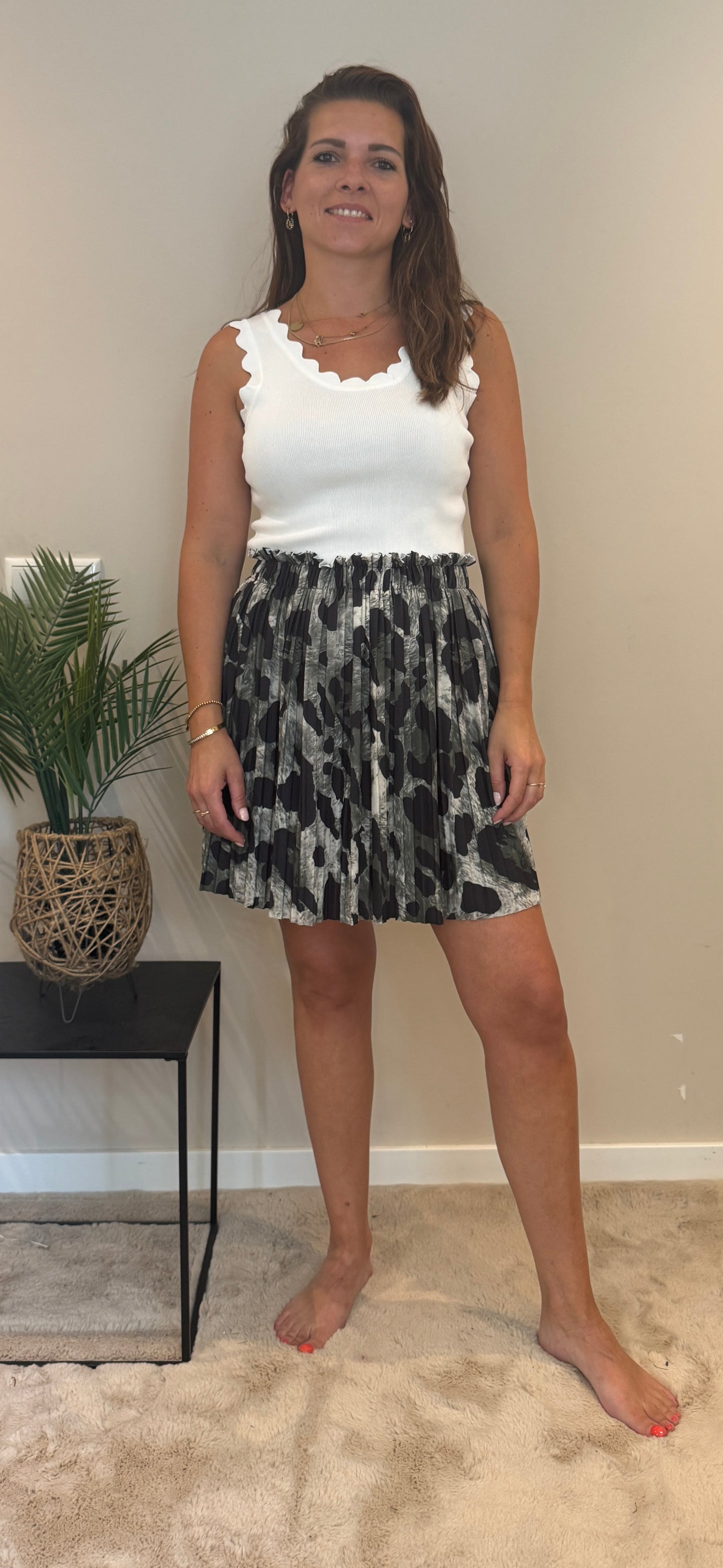 ROKJE LIV DONKERGROEN/ZWART 