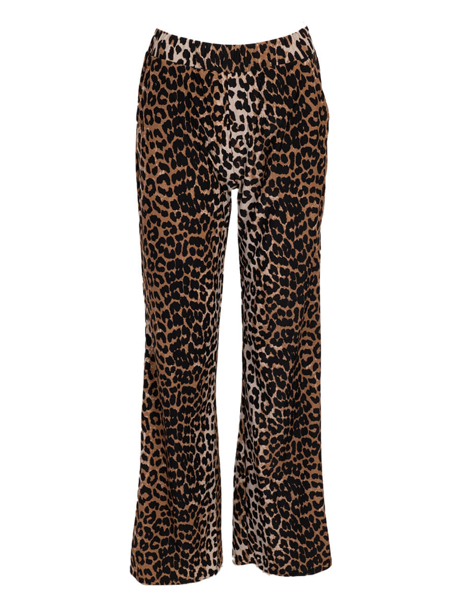 LEOPARD WIDE LEG PANTS